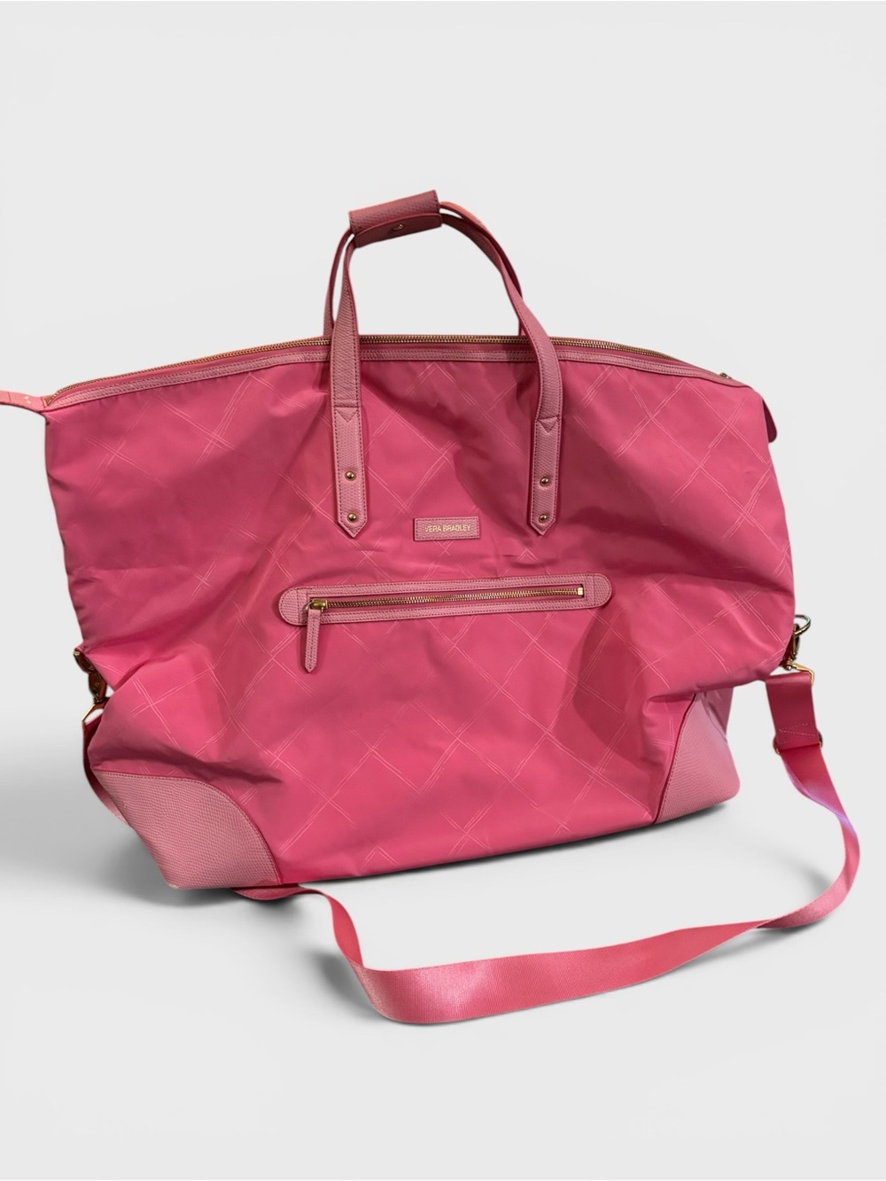 Vera Bradley Bright Pink Weekender Travel Tote Carry-On Duffel Overnight Bag
